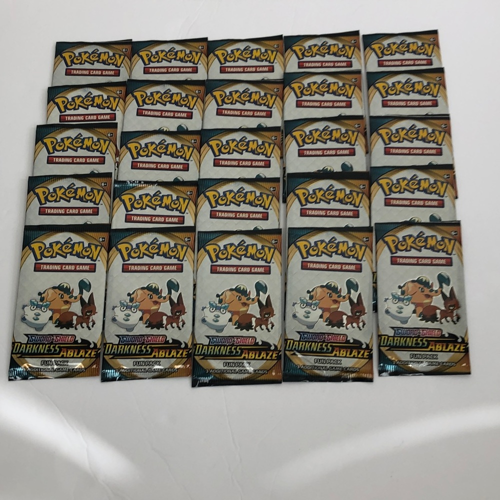 Pokémon TCG Sword and Shield Darkness Ablaze Booster Packs 25 Packs